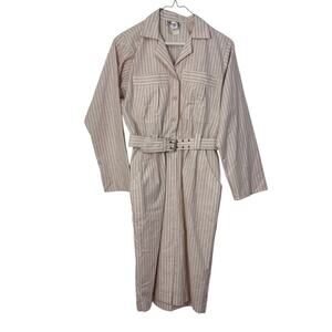 Vintage 80s Union Made Taurus II Striped Mini Dress Belted Size 4 Made in USA